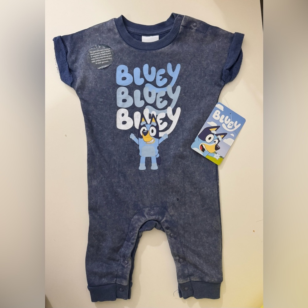 Bluey Navy Blue Baby Romper-3-6mos NWT